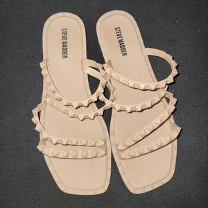 Steve Madden Women's Beige Studded Sandals